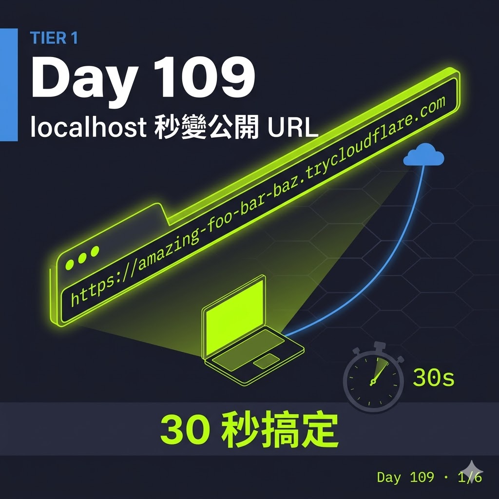 Day 109 Vibe Coding 作品要如何 demo 給別人看?兩個指令就搞定! — 投影片 1