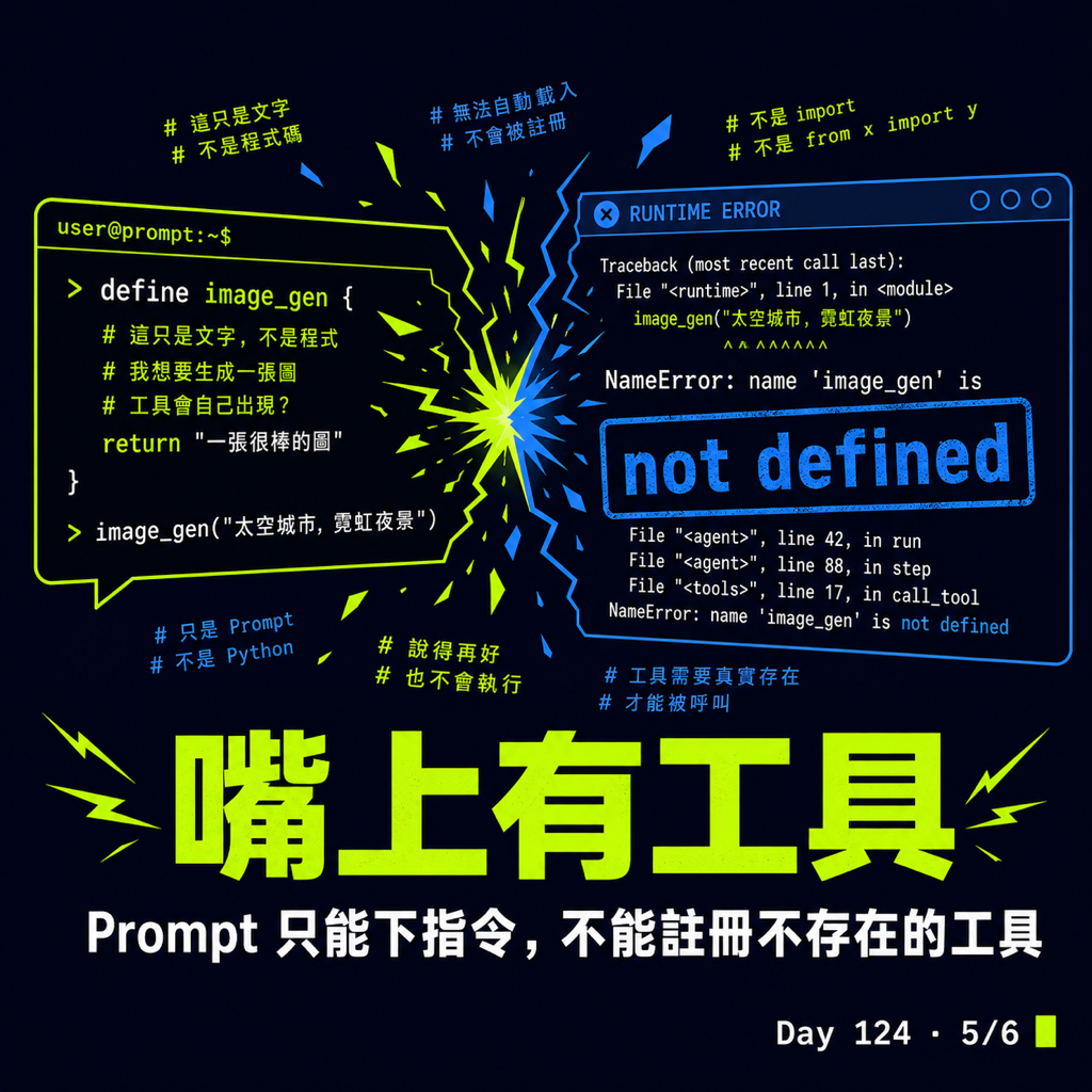 Day 124 模型不是工具:為什麼 Spark 不能靠自己產圖 — 投影片 5