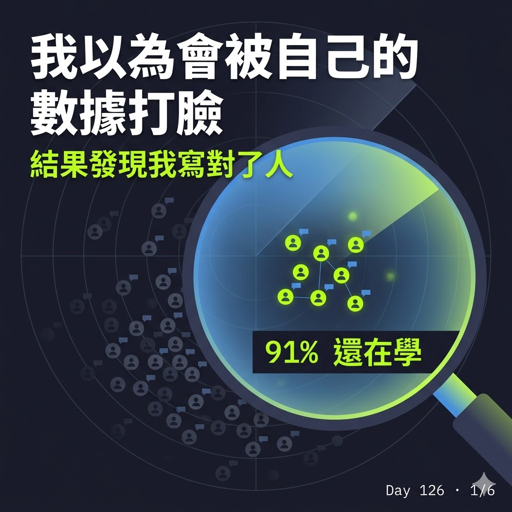 Day 126 我以為會被自己的 Threads 數據打臉,結果發現我寫對了人 — 投影片 1