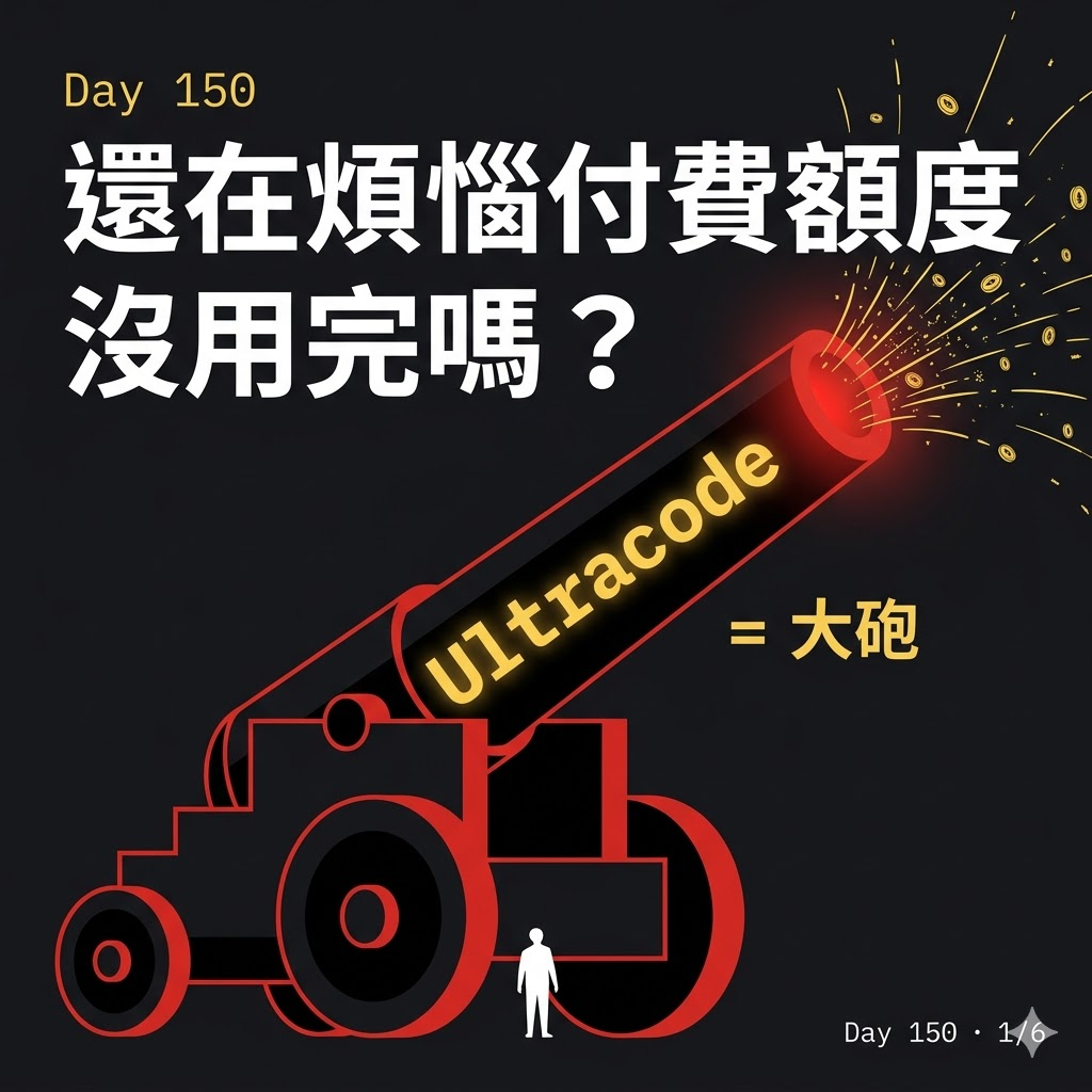Day 150 還在煩惱付費額度沒用完嗎? — 投影片 1
