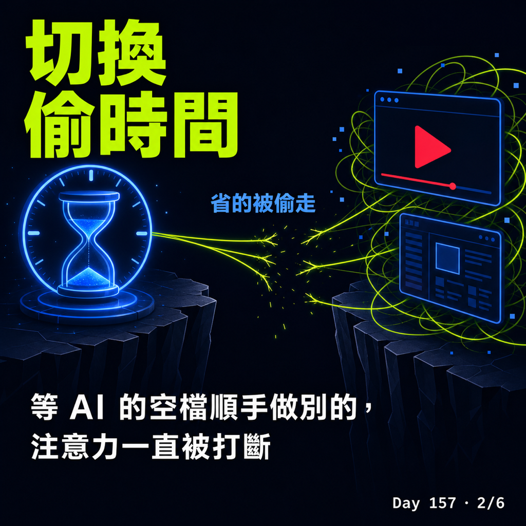 Day 157 AI 幫我做事,注意力卻被犧牲 — 投影片 2