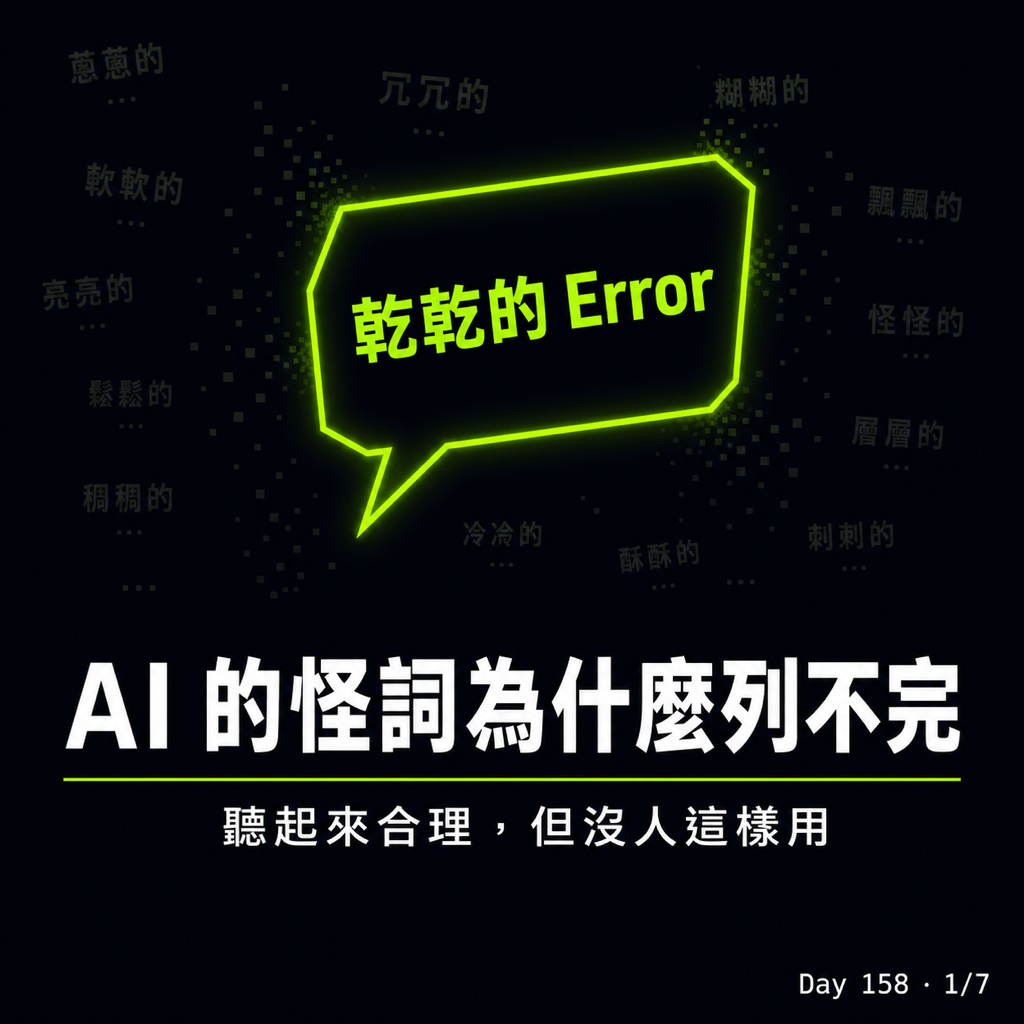 Day 158 AI 的怪詞為什麼列不完 — 投影片 1
