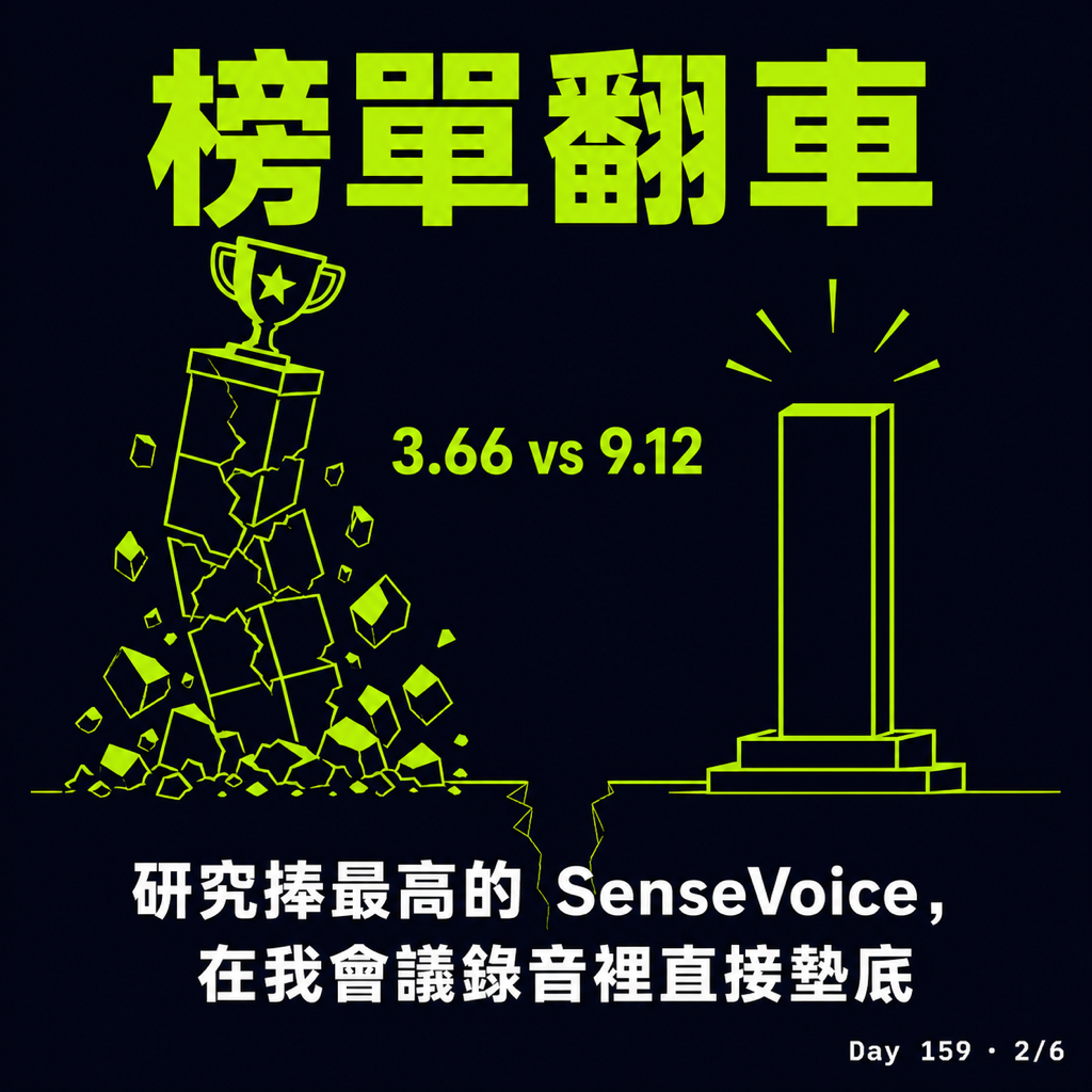 Day 159 會議逐字稿,我實測了七種本地模型 — 投影片 2