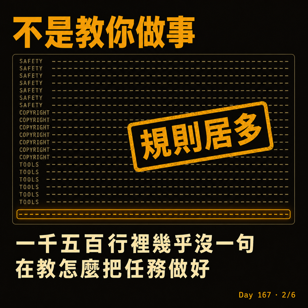 Day 167 把整份系統提示砍一遍 — 投影片 2