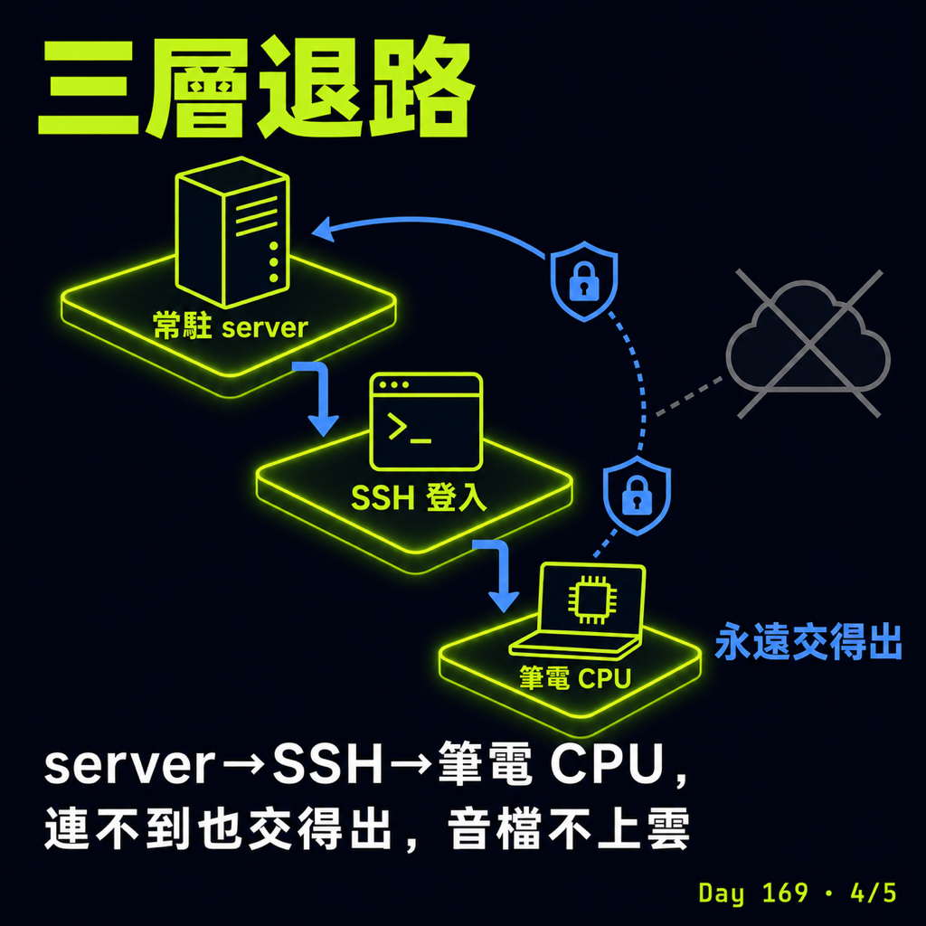 Day 169 MacBook Air 跑不動的活,我丟給家裡那台 MBP 代勞 — 投影片 4
