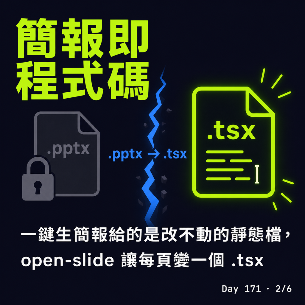Day 171 open-slide 讓 agent 幫你寫簡報 — 投影片 2