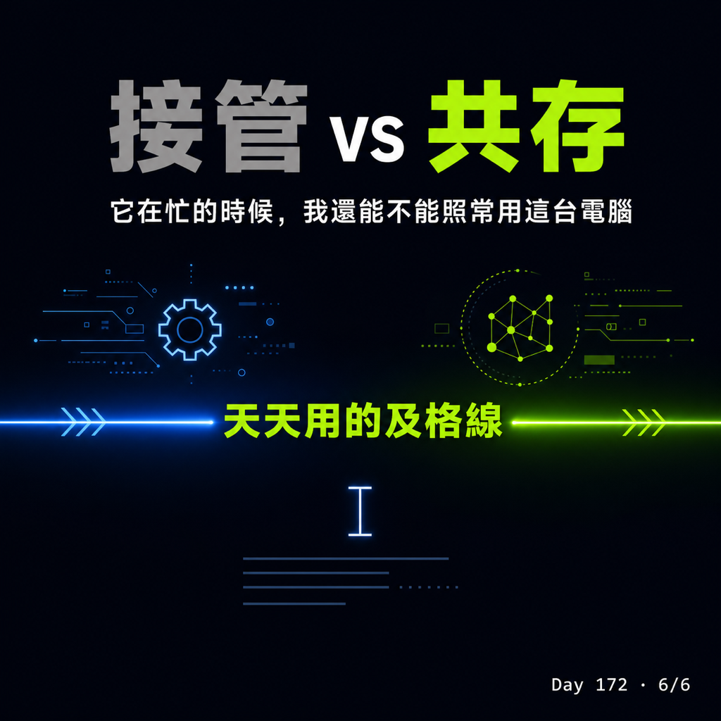 Day 172 AI 幫我用 LINE 可以,霸佔我的電腦不行 — 投影片 6