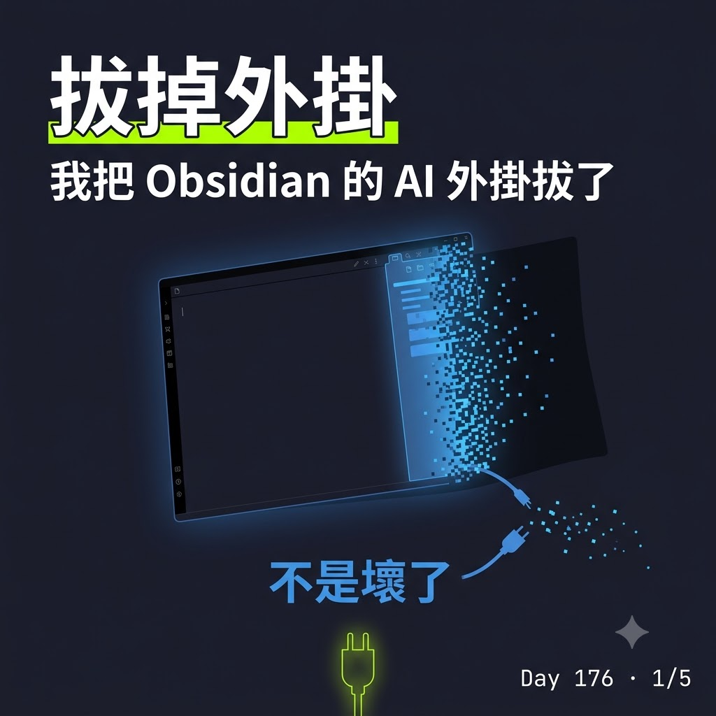 Day 176 我把 Obsidian 的 AI 外掛拔了 — 投影片 1