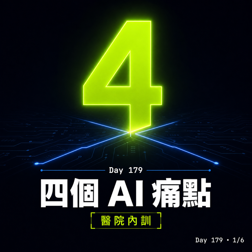 Day 179 醫院內訓的四個 AI 痛點 — 投影片 1