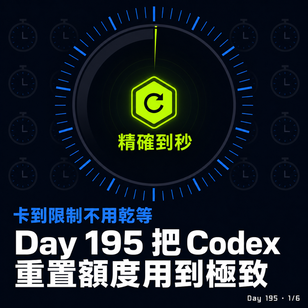 Day 195 教你把 Codex 重置額度用到極致 — 投影片 1