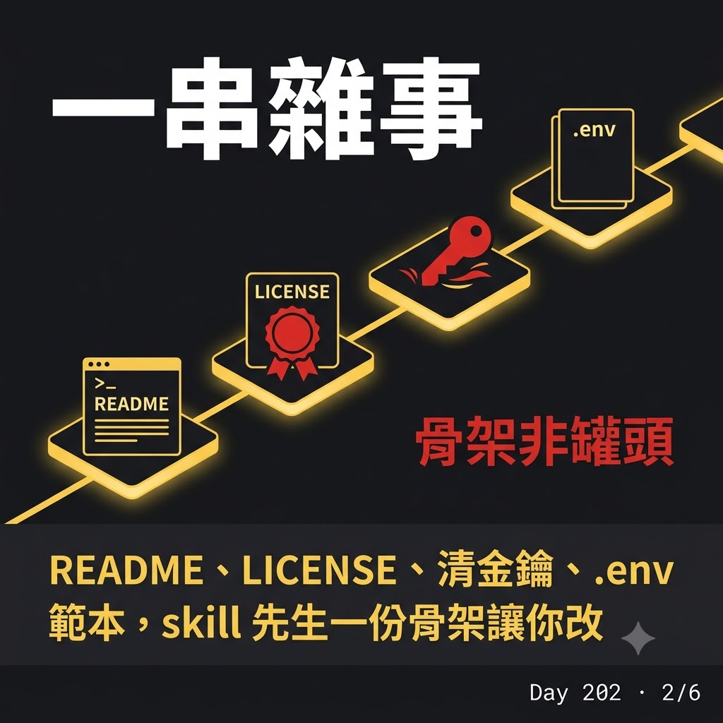 Day 202 把開源前的雜事做成一個 skill — 投影片 2