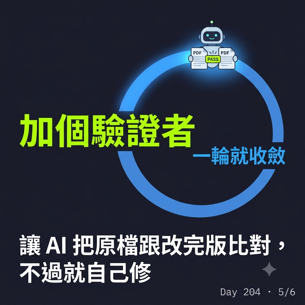 Day 204 讓 AI 自己驗自己 — 投影片 5
