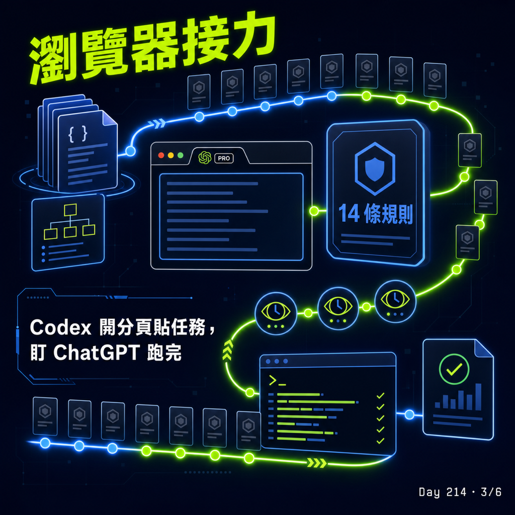 Day 214 讓兩個 AI 分工,一個寫一個驗 — 投影片 3