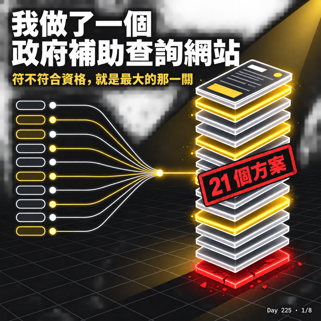 Day 225 我做了一個政府補助查詢網站 — 投影片 1