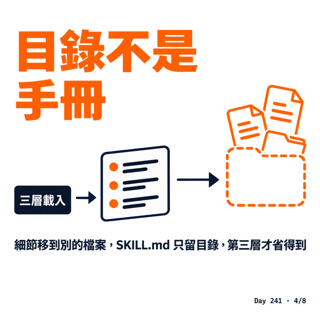 Day 241 skill 不是裝越多越好 — 投影片 4