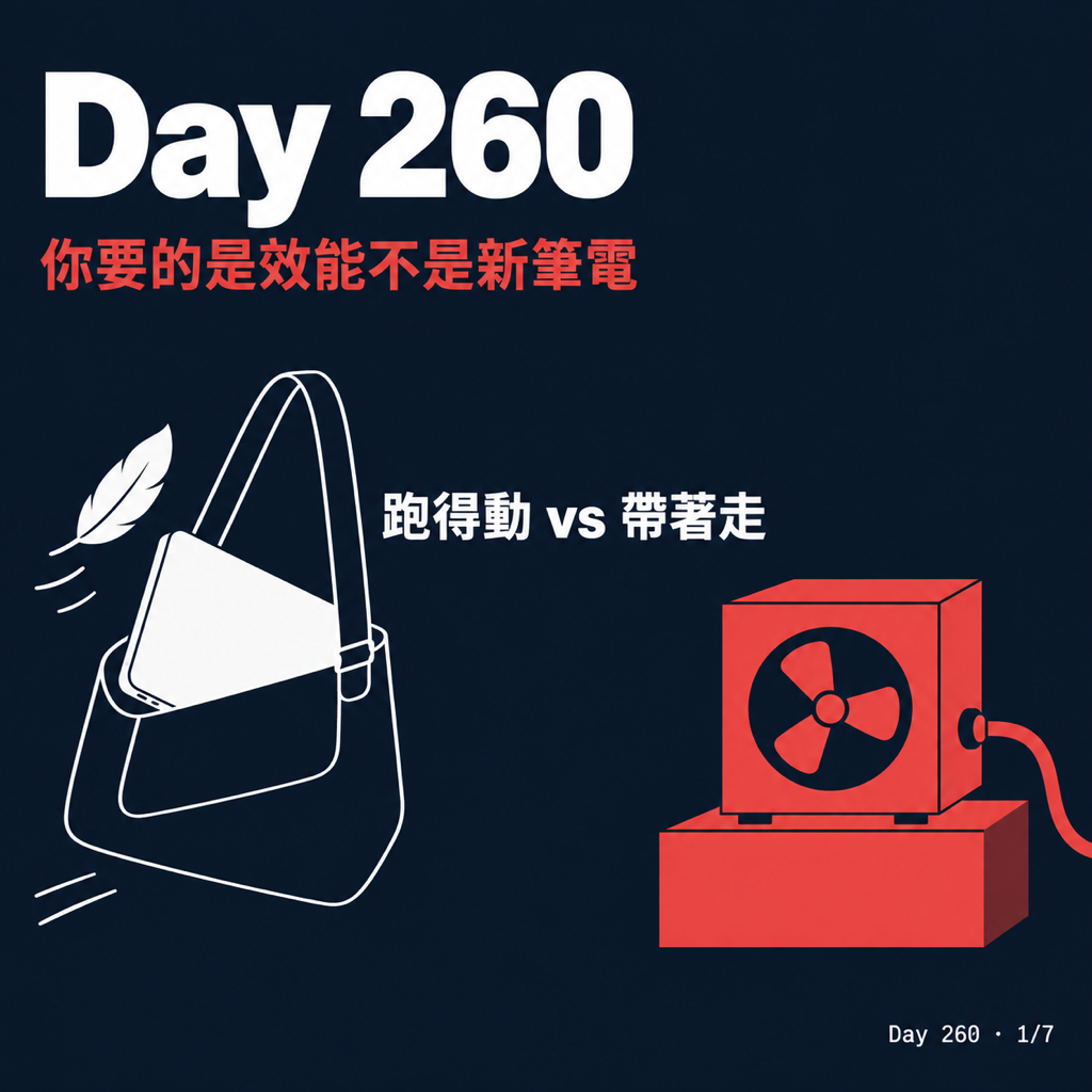 Day 260 你要的是效能不是新筆電 — 投影片 1